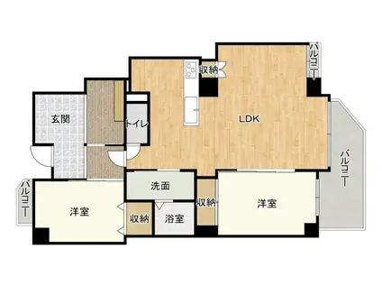 アークシティー四ッ池A(2LDK/4階)の間取り写真