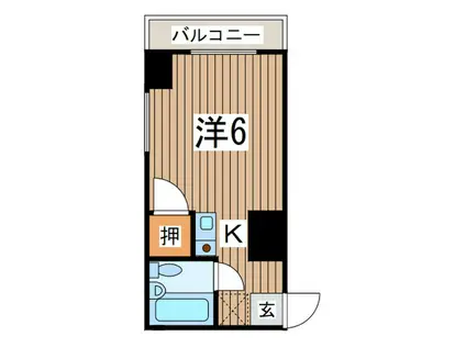 まめやII(1K/1階)の間取り写真