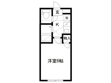 アップルハウス山手町(1K/2階)の間取り写真
