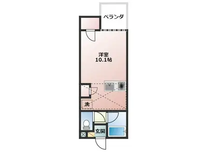 セザンヌ小坂井(1K/2階)の間取り写真