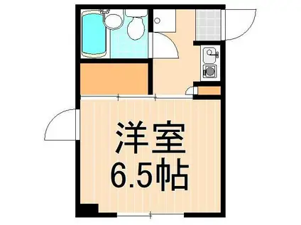紺屋ビル(1K/2階)の間取り写真