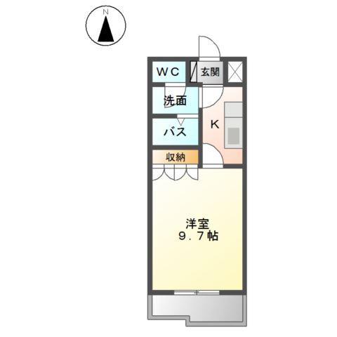 ボナール恵(1K/2階)の間取り写真