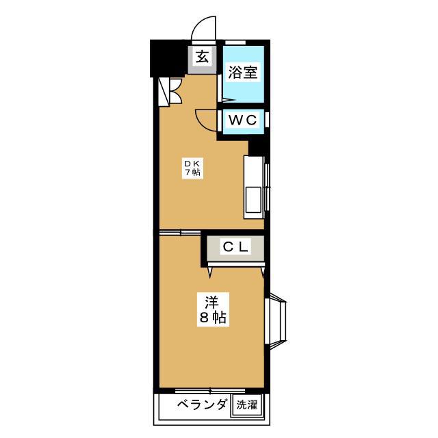 ラフォーレ白山(1DK/1階)の間取り写真