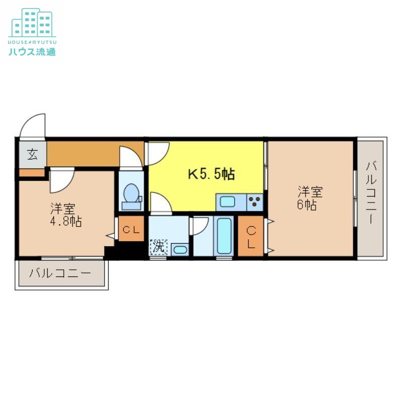 プラネット3(2DK/2階)の間取り写真