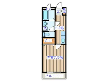 ヴュー双葉ヶ丘(1K/2階)の間取り写真