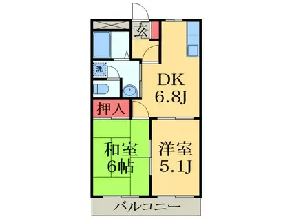 サンヒルズ(2DK/2階)の間取り写真