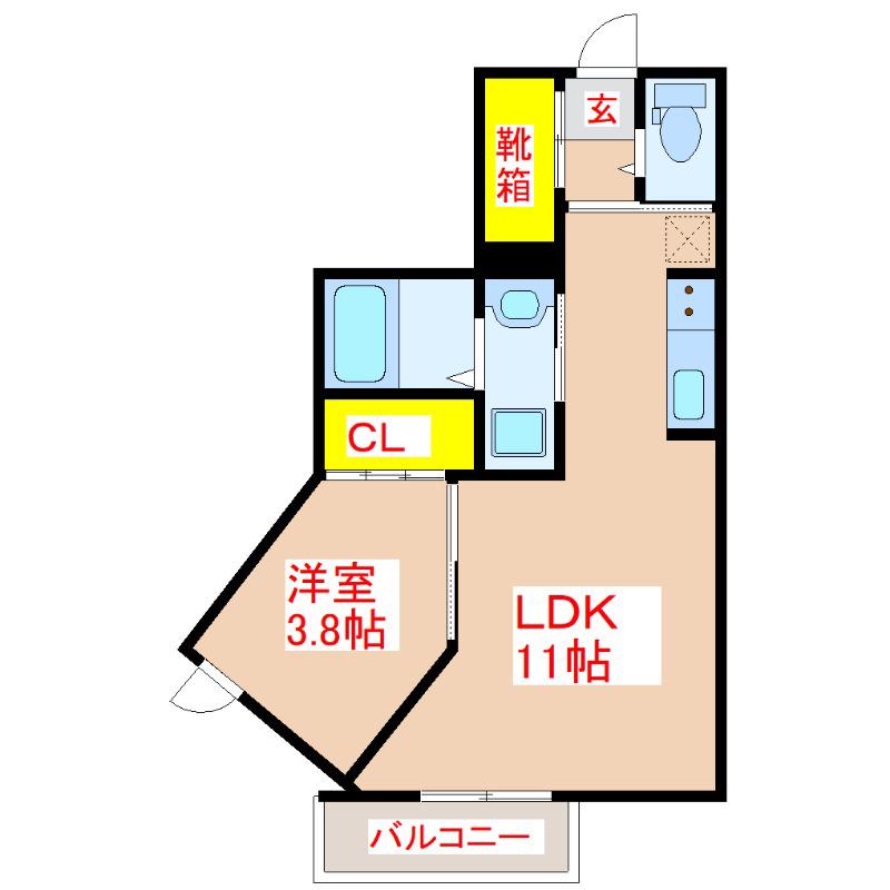 REVERSE MOUNTAIN(1LDK/4階)の間取り写真