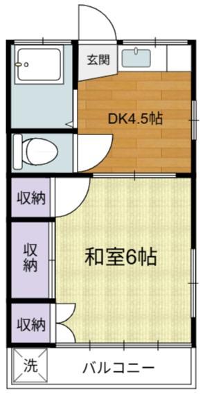 第三ふじみ荘(1DK/2階)の間取り写真