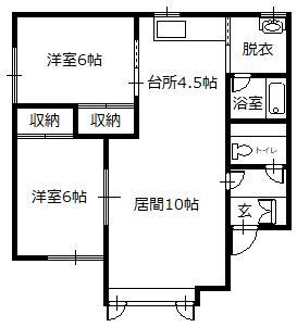 ソゴウハイツ(2LDK/1階)の間取り写真