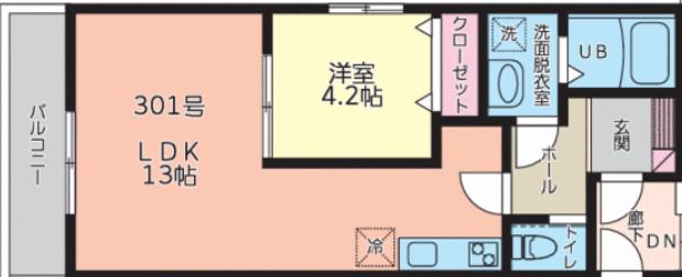 アイフラット(1LDK/3階)の間取り写真