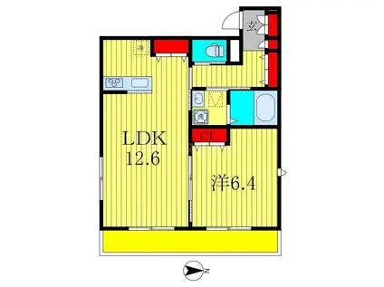 エルフォII(1LDK/3階)の間取り写真