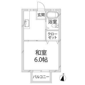ドリームハウス岡本(1K/2階)の間取り写真