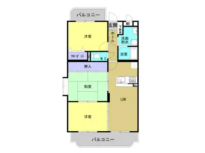 リバティハウス西築地(3LDK/1階)の間取り写真