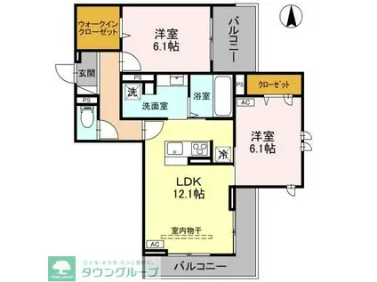 すずらん(2LDK/3階)の間取り写真