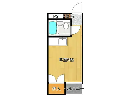 ヴィオラコーポ(ワンルーム/2階)の間取り写真