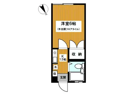 ドリームハイツ三ッ沢I(1K/1階)の間取り写真