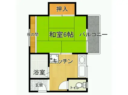 新谷コーポ(1K/2階)の間取り写真