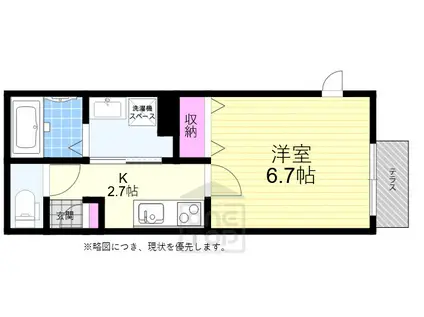 シャルマン クレール(1K/1階)の間取り写真