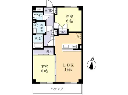 フォレストコート(2LDK/4階)の間取り写真