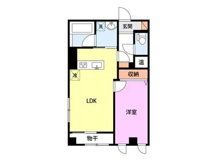 LA BELLA VITA I(1LDK/4階)の間取り写真