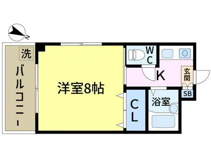 プランドールM(1K/2階)の間取り写真