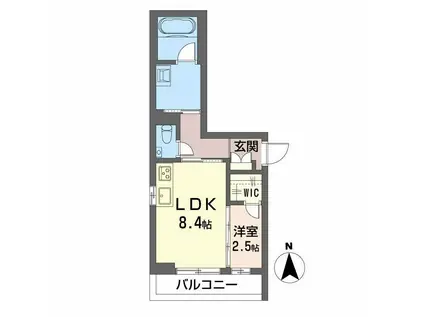 プロキオン大濠(1LDK/2階)の間取り写真