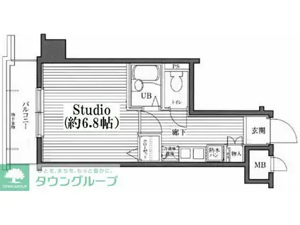 ガラ・ステージ国分寺(1K/3階)の間取り写真