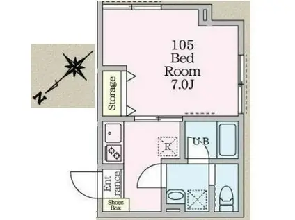 ウィステリア菊名(1K/1階)の間取り写真