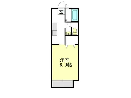 メルベイユ24 A棟(1K/2階)の間取り写真