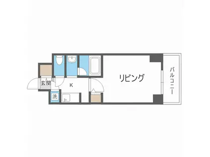 QCフラット北堀江(1K/2階)の間取り写真