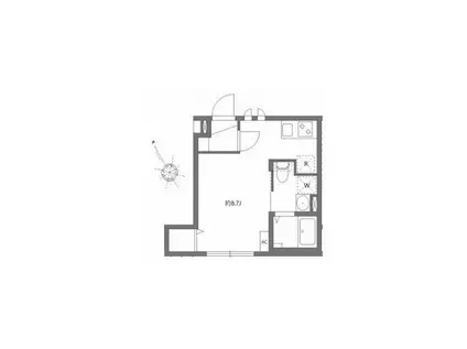 アベリアハイム(ワンルーム/1階)の間取り写真