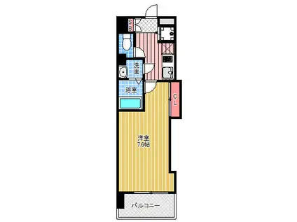 LUXE難波西III(1K/14階)の間取り写真