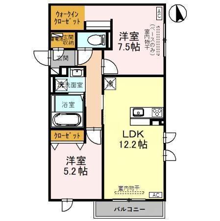 アルティ(2LDK/1階)の間取り写真