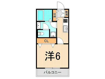 リーベン(1K/1階)の間取り写真