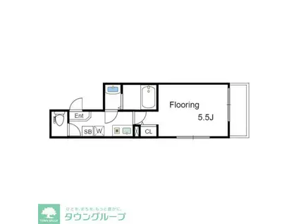 MELDIA東大宮(1K/1階)の間取り写真