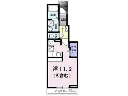 ファイン ヴィラ II(ワンルーム/1階)の間取り写真