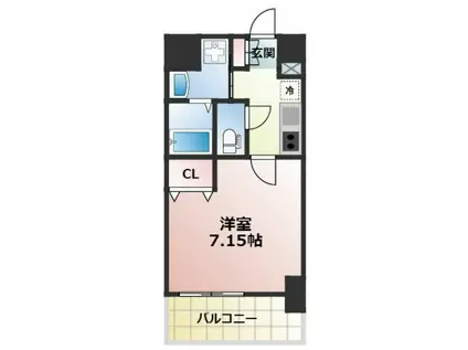 JPレジデンス大阪城東III(1K/2階)の間取り写真