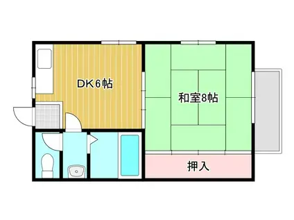 B・コーポ西大路(1DK/2階)の間取り写真