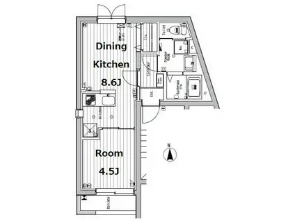 ブリステラス学芸大学前(1DK/2階)の間取り写真