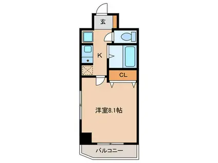 コンセルジュ.マンション(1K/7階)の間取り写真