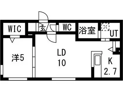 ASUNTO(1LDK/1階)の間取り写真