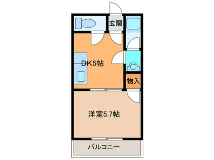 ローデハイム(1DK/3階)の間取り写真