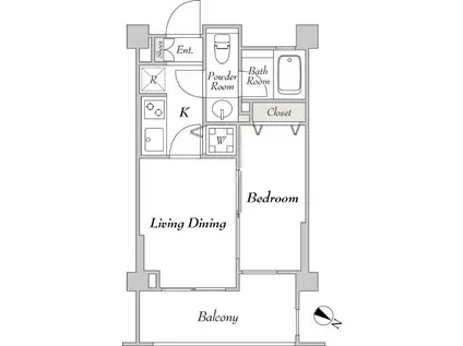 フォレシティ洗足(1DK/7階)の間取り写真