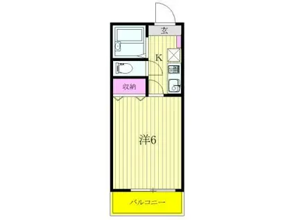 ヒルトップテラス下北沢(1K/2階)の間取り写真