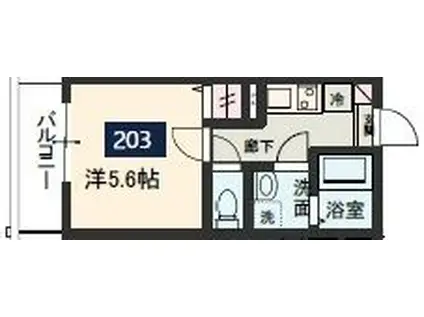 MELDIA八千代市八千代台北1丁目A(1K/2階)の間取り写真