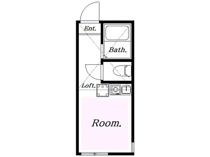 ユナイト三ッ沢ラグジュアリ-(ワンルーム/1階)の間取り写真