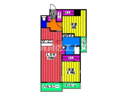 ALIVIO76(2LDK/4階)の間取り写真