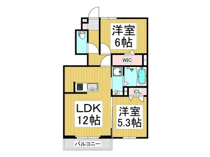 シエラビスタ水の手(2LDK/1階)の間取り写真