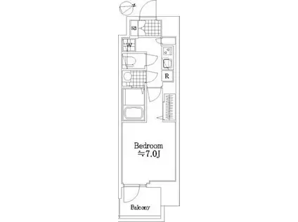 プレサンスジェネ浅草ウエスト(1K/2階)の間取り写真