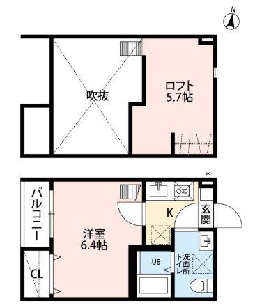 COCO東仙台(1K/1階)の間取り写真